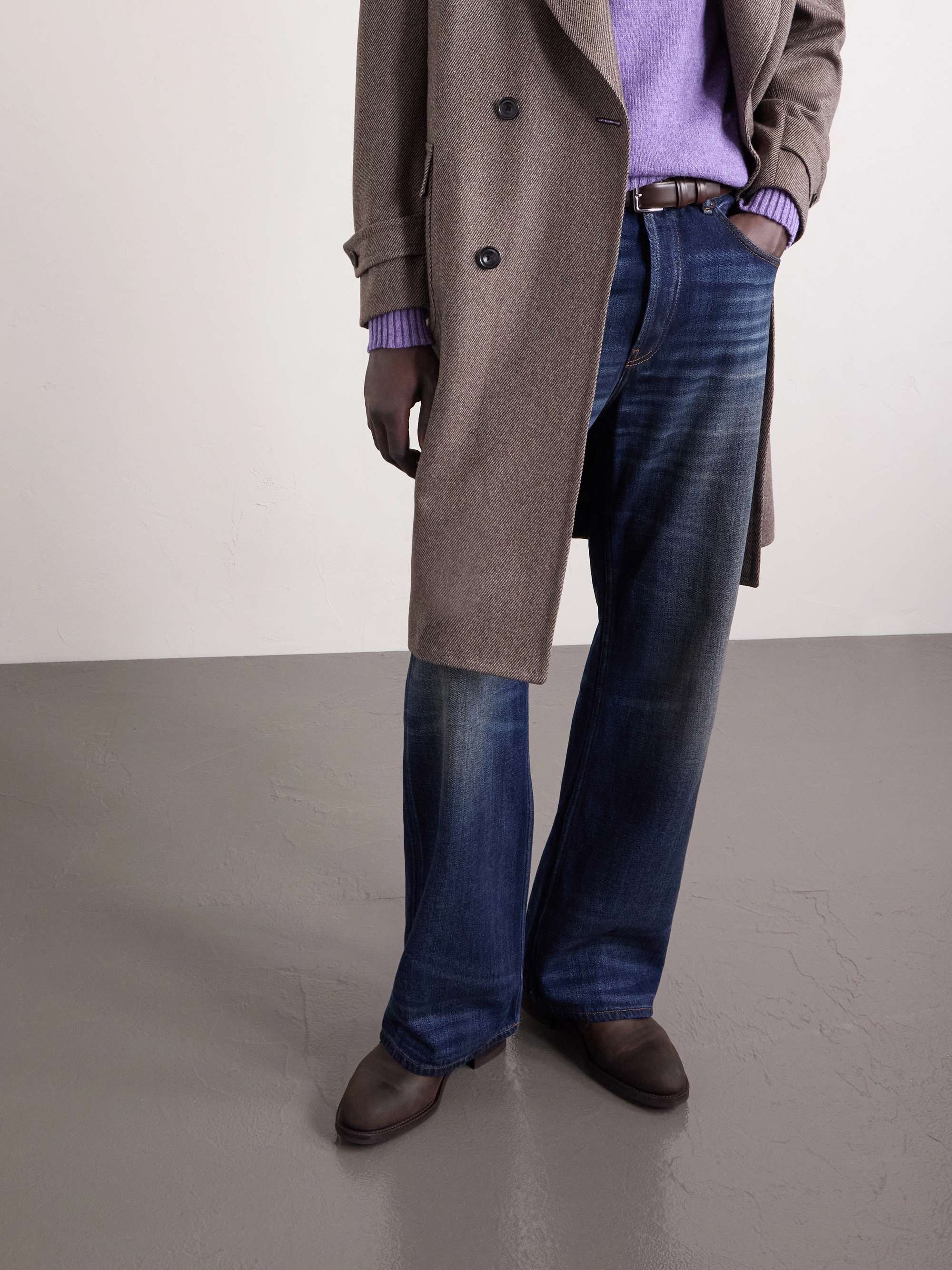 EDWARD GREEN Lanark Waxed-Suede Desert Boots