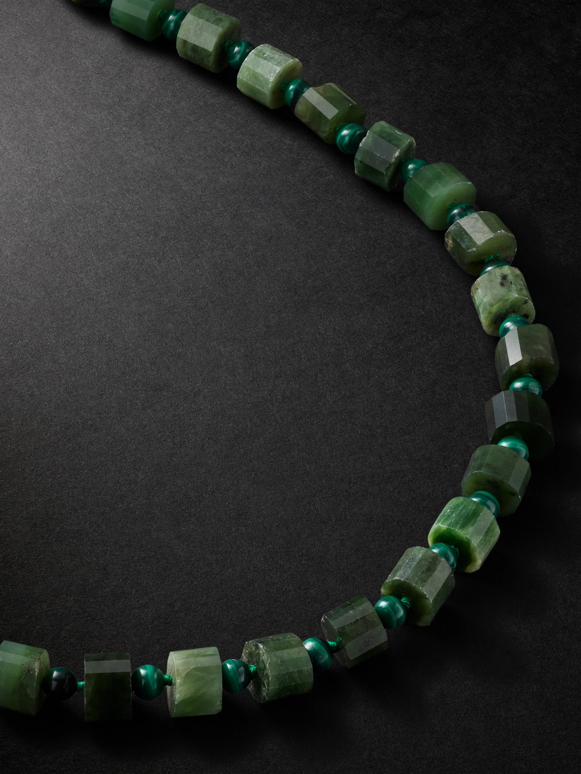 Jia Jia Oracle 14-karat Gold, Malachite And Jade Beaded Necklace In Multi