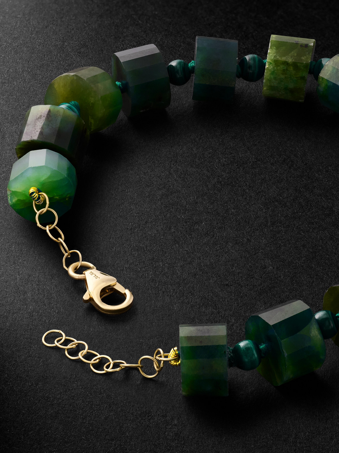 Jia Jia Gold, Malachite And Jade Bracelet In Gold