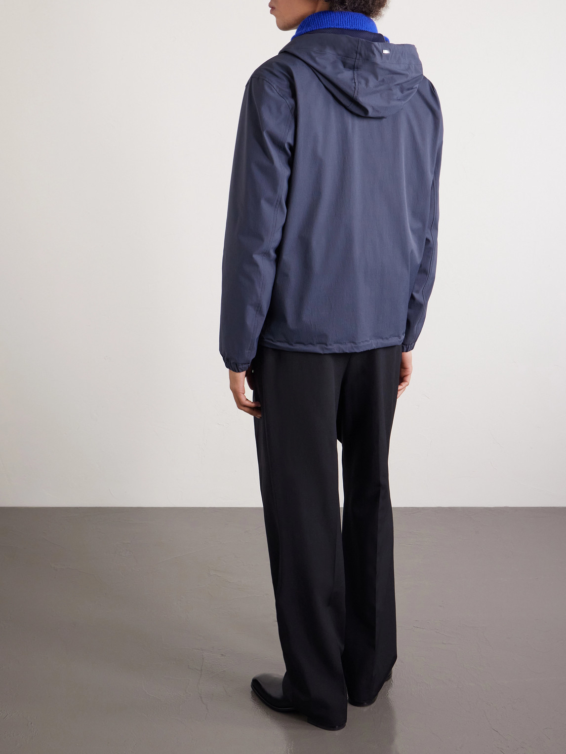 Herno Hooded Packable Bomber Jacket In Blue