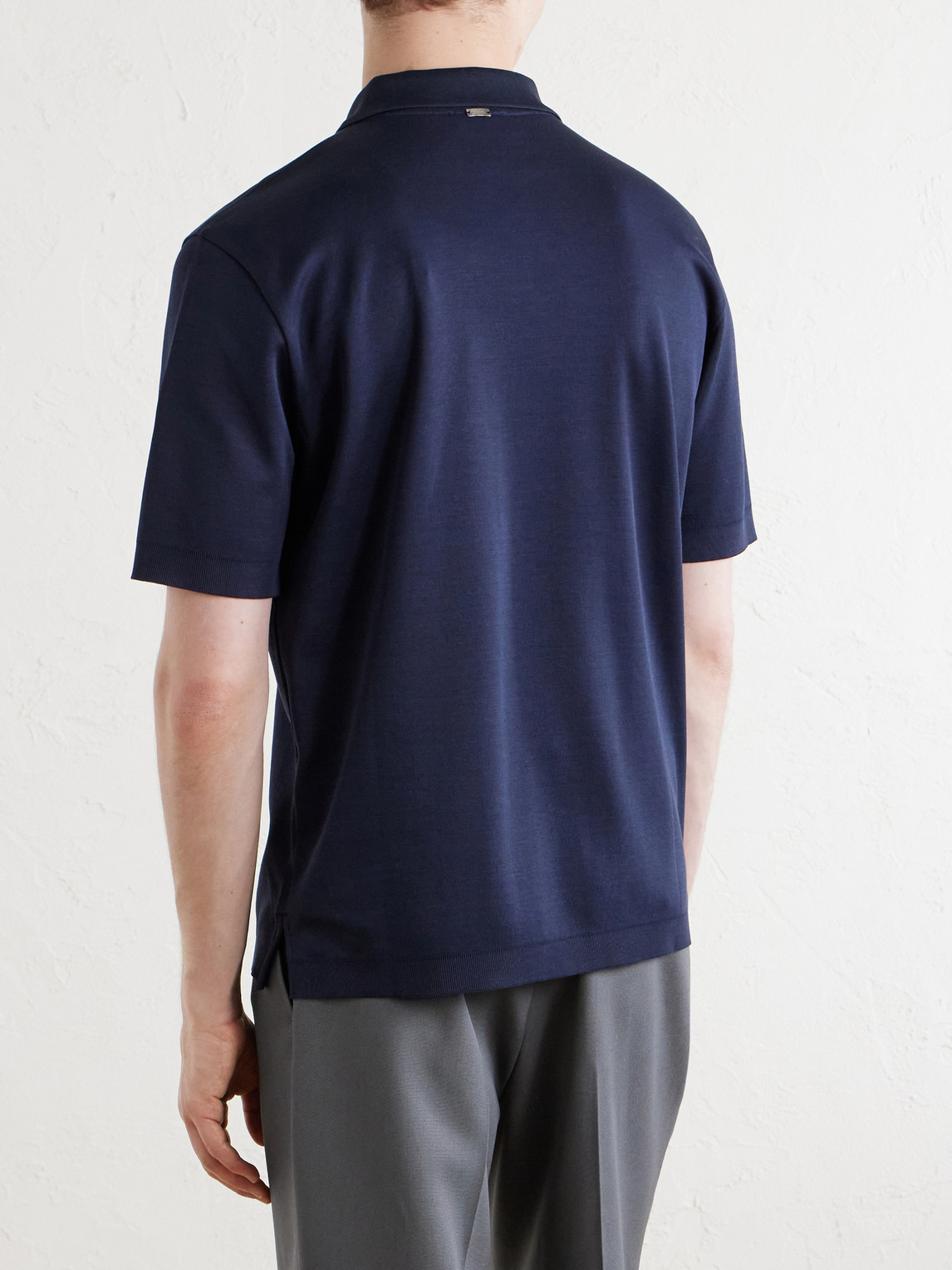  Herno - Open-collar Cotton Polo Shirt - Men - Blue - Xs 