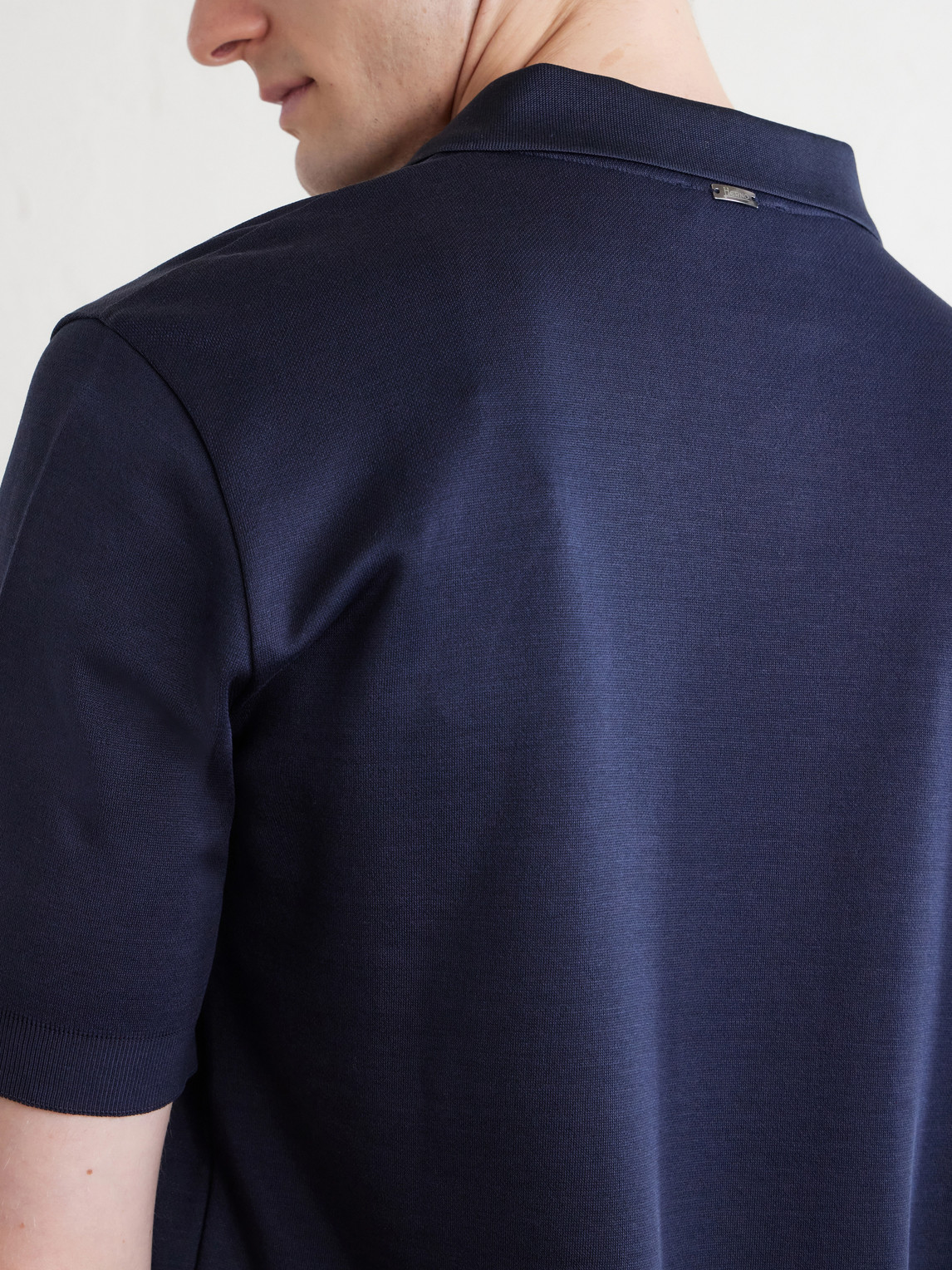 Open-Collar Cotton Polo Shirt