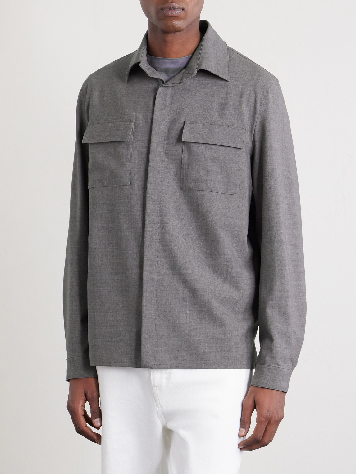 Wool-Blend Overshirt
