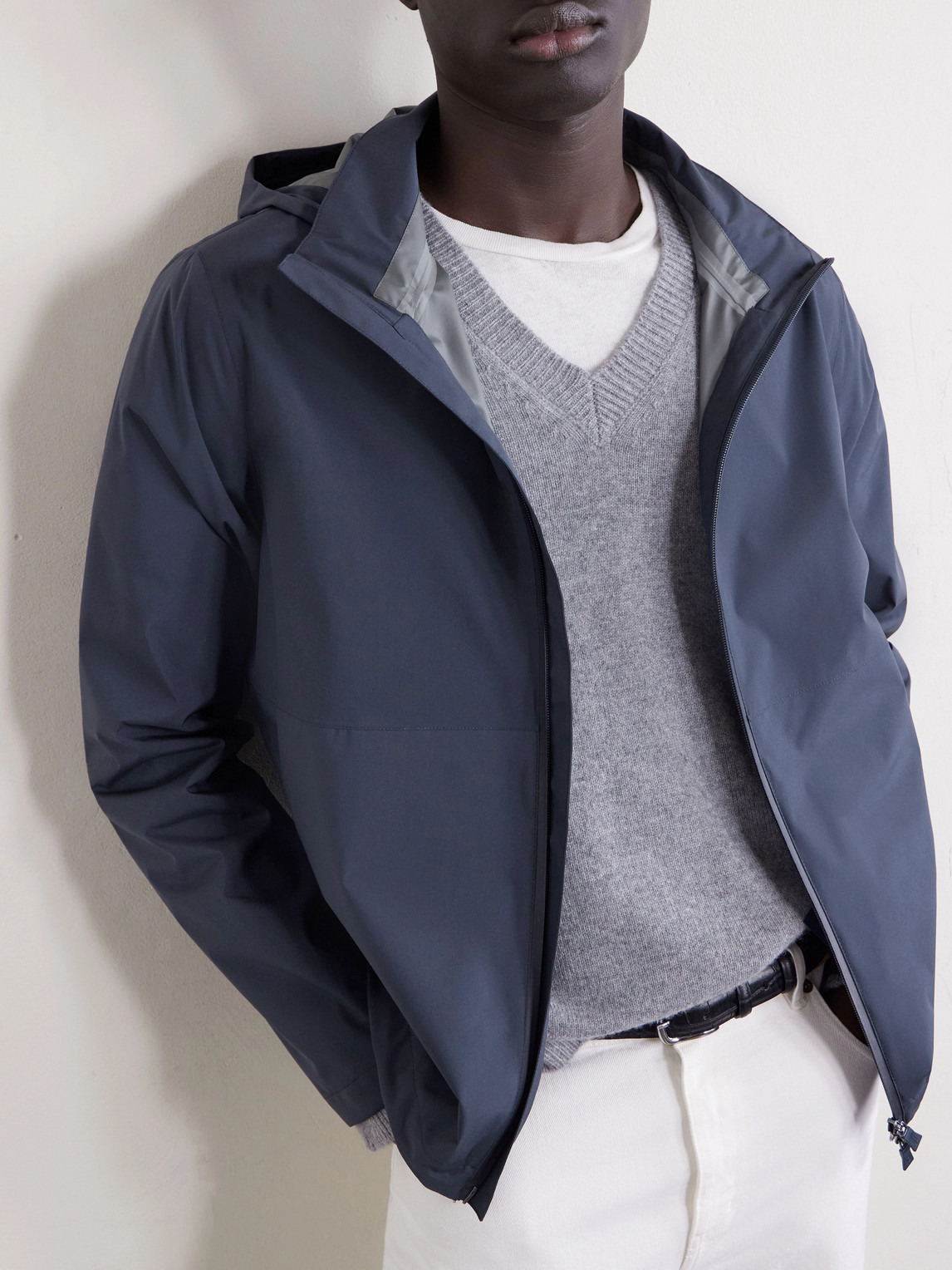 Herno Men Windstopper 2 Layers Jacket In Blue
