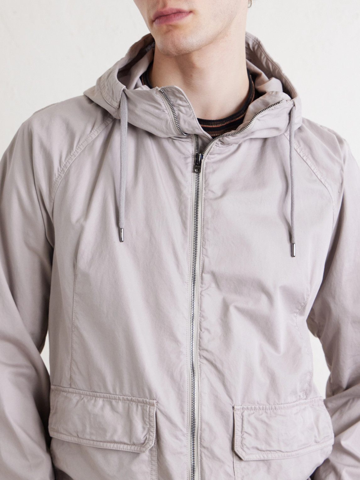 Cotton-Shell Hooded Jacket