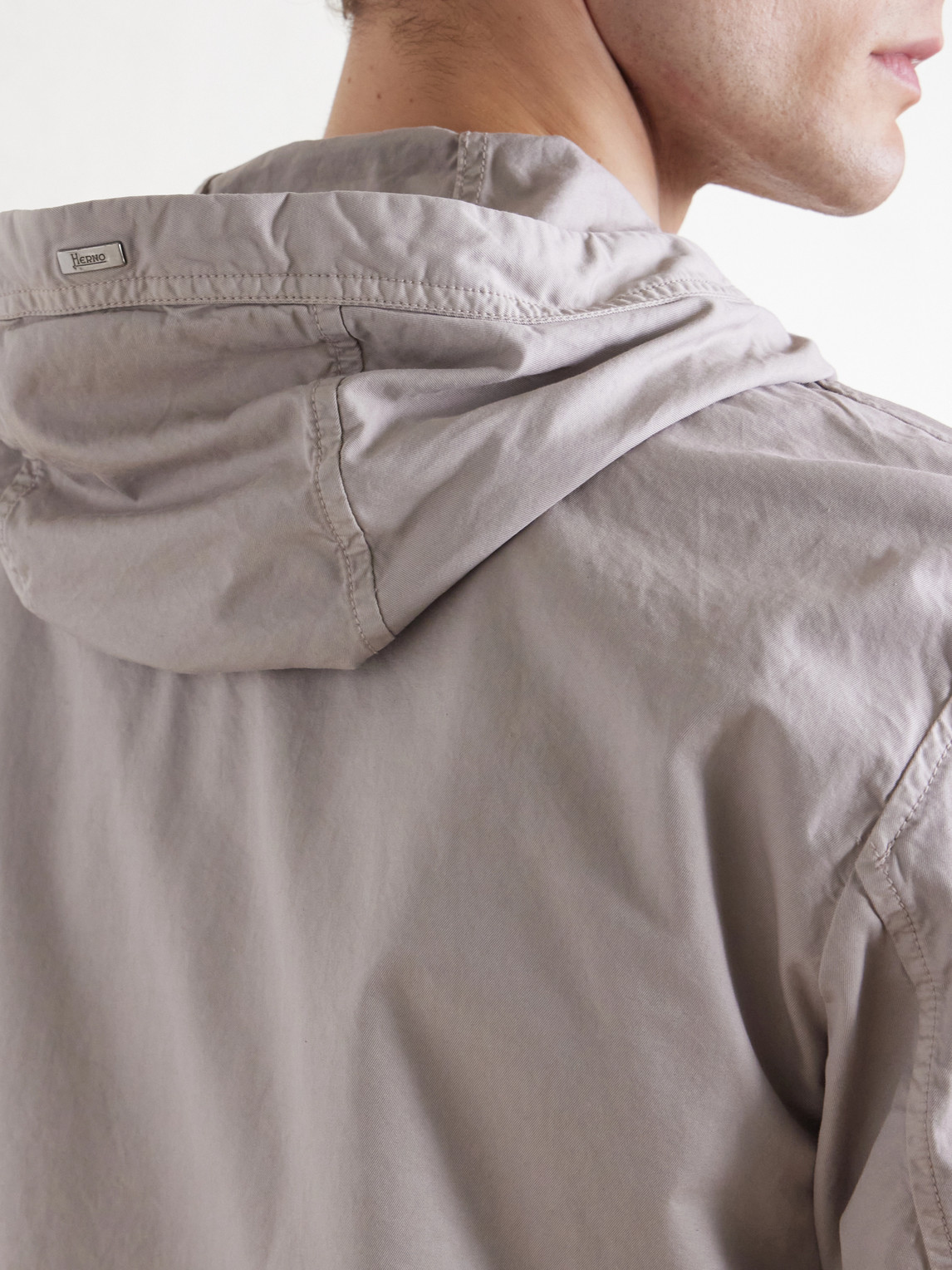Cotton-Shell Hooded Jacket