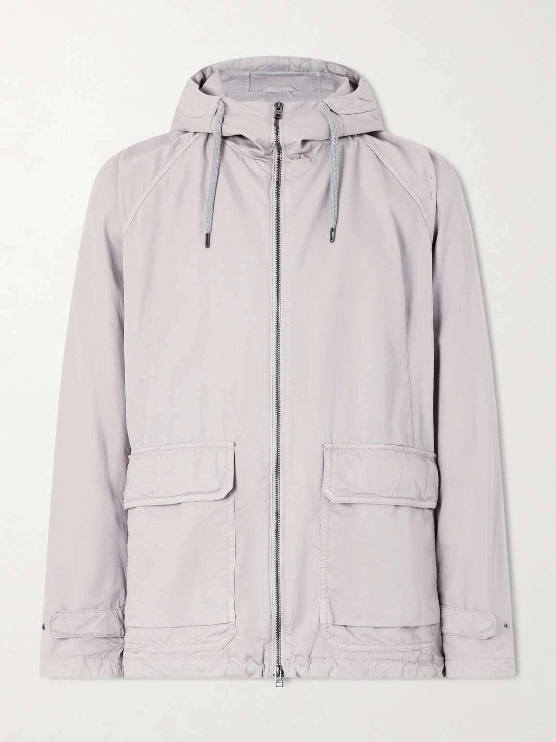 Herno Cotton-shell Hooded Jacket In Gray