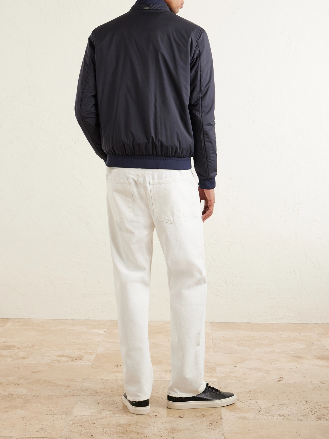 Herno Padded Shell Bomber Jacket In Gray