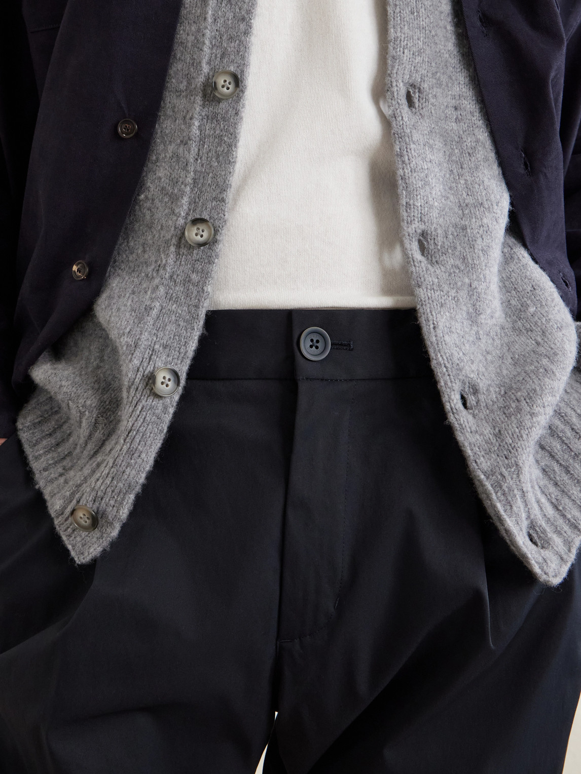 Tapered Pleated Stretch-Twill Trousers