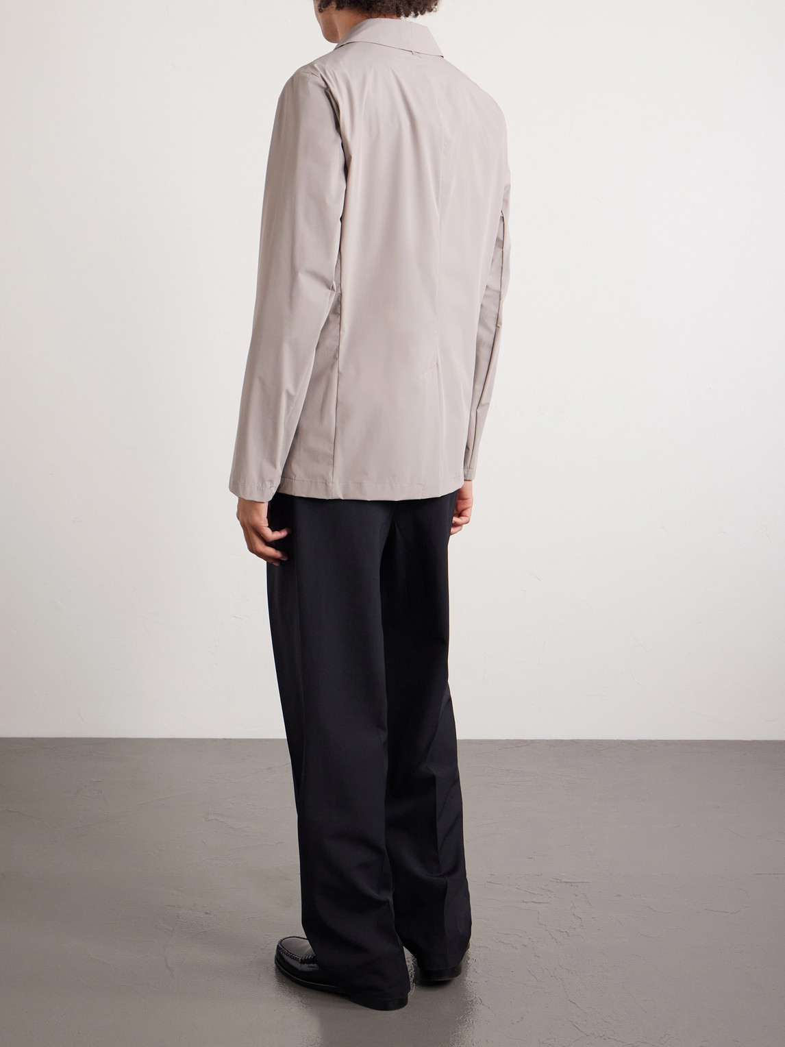 Herno Slim-fit Shell Blazer In Neutral