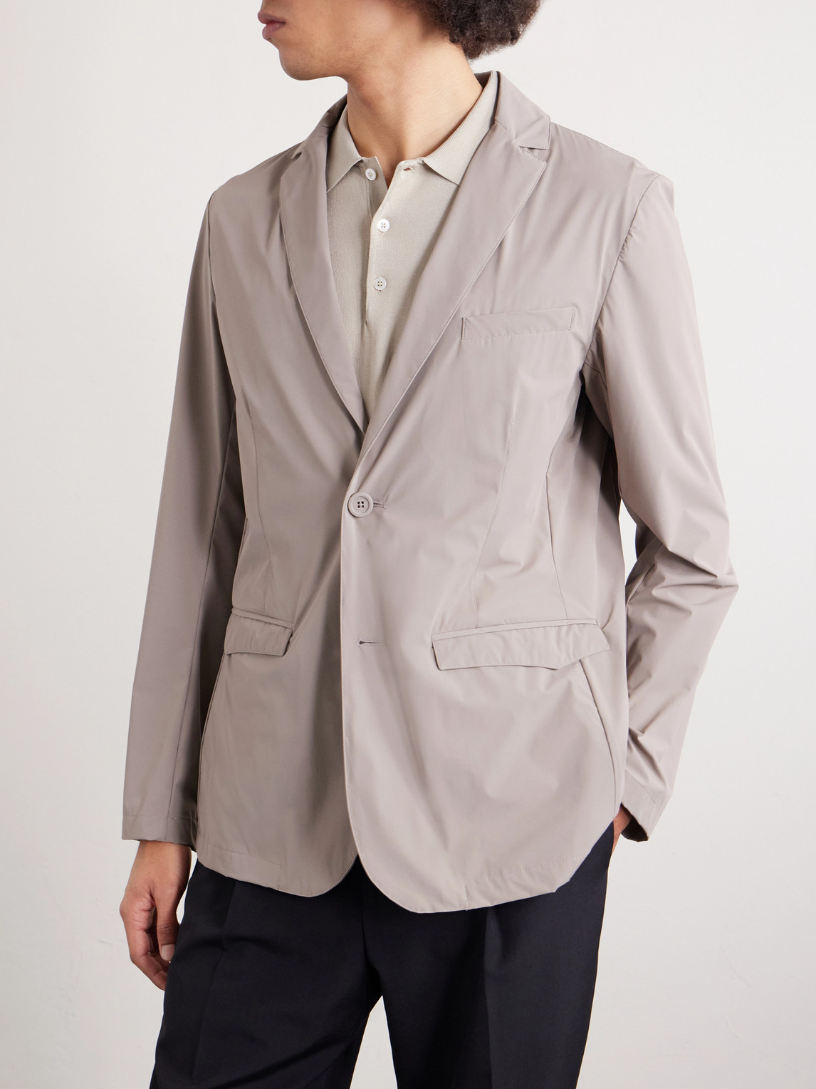 Herno Slim-fit Shell Blazer In Neutral