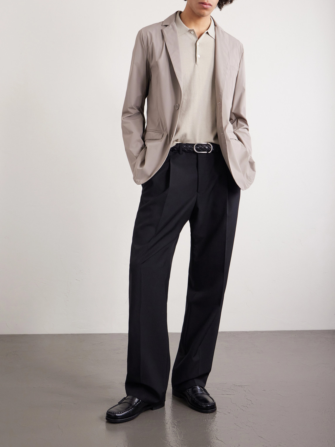 Herno Slim-fit Shell Blazer In Neutral