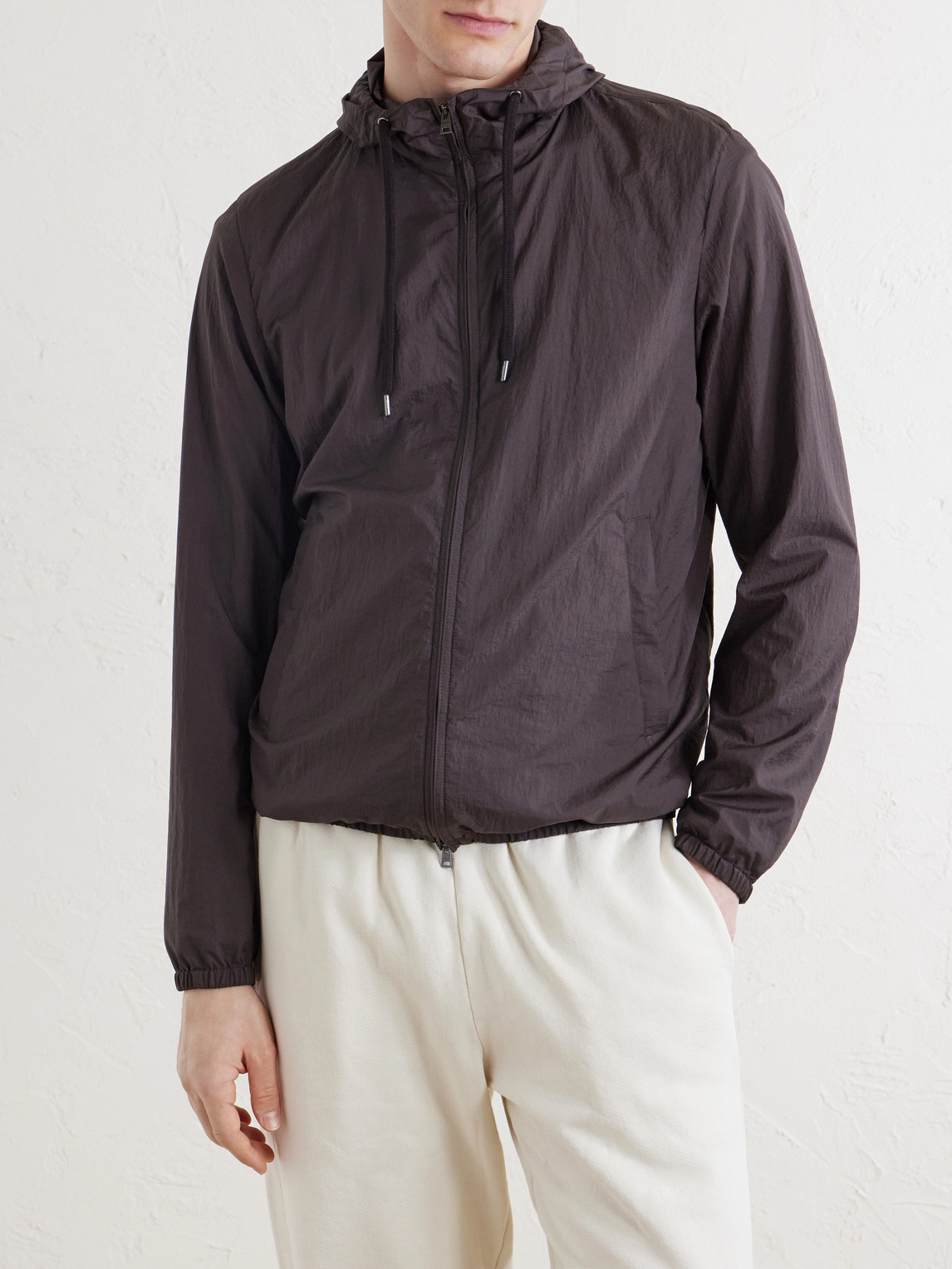  Herno - Shell Hooded Jacket - Men - Brown - It 46 