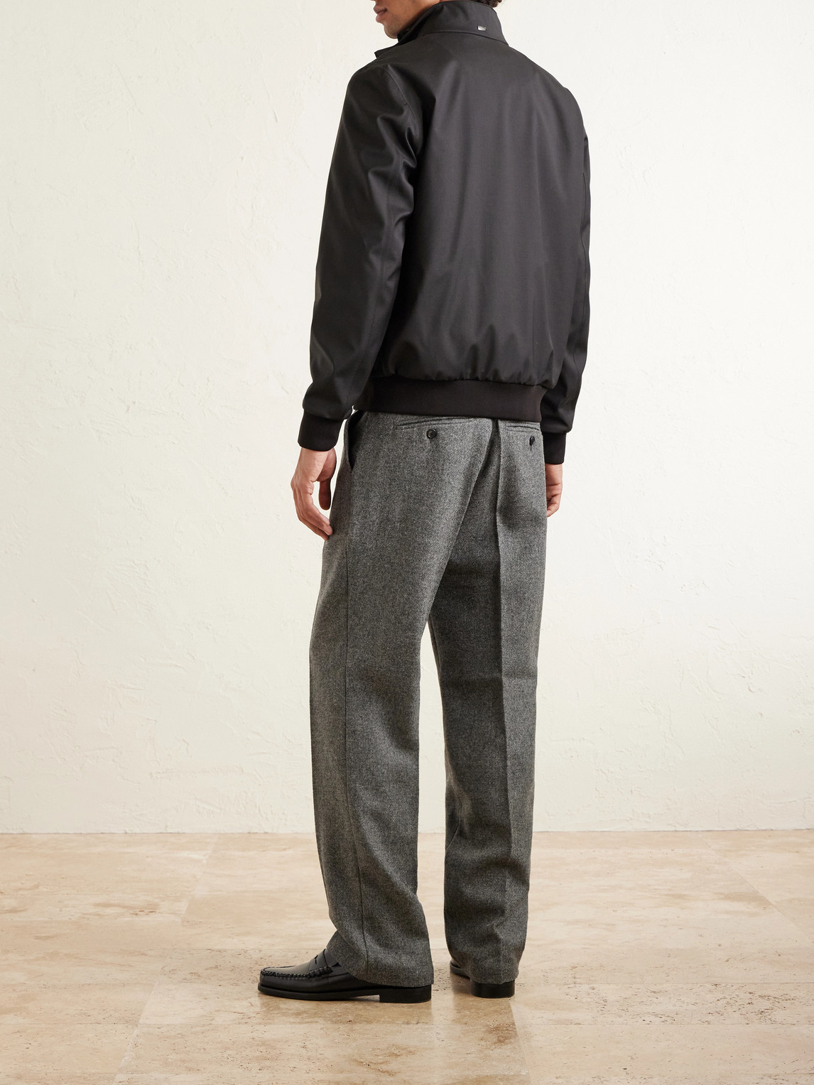 Herno Storm System® Wool Bomber Jacket In Black