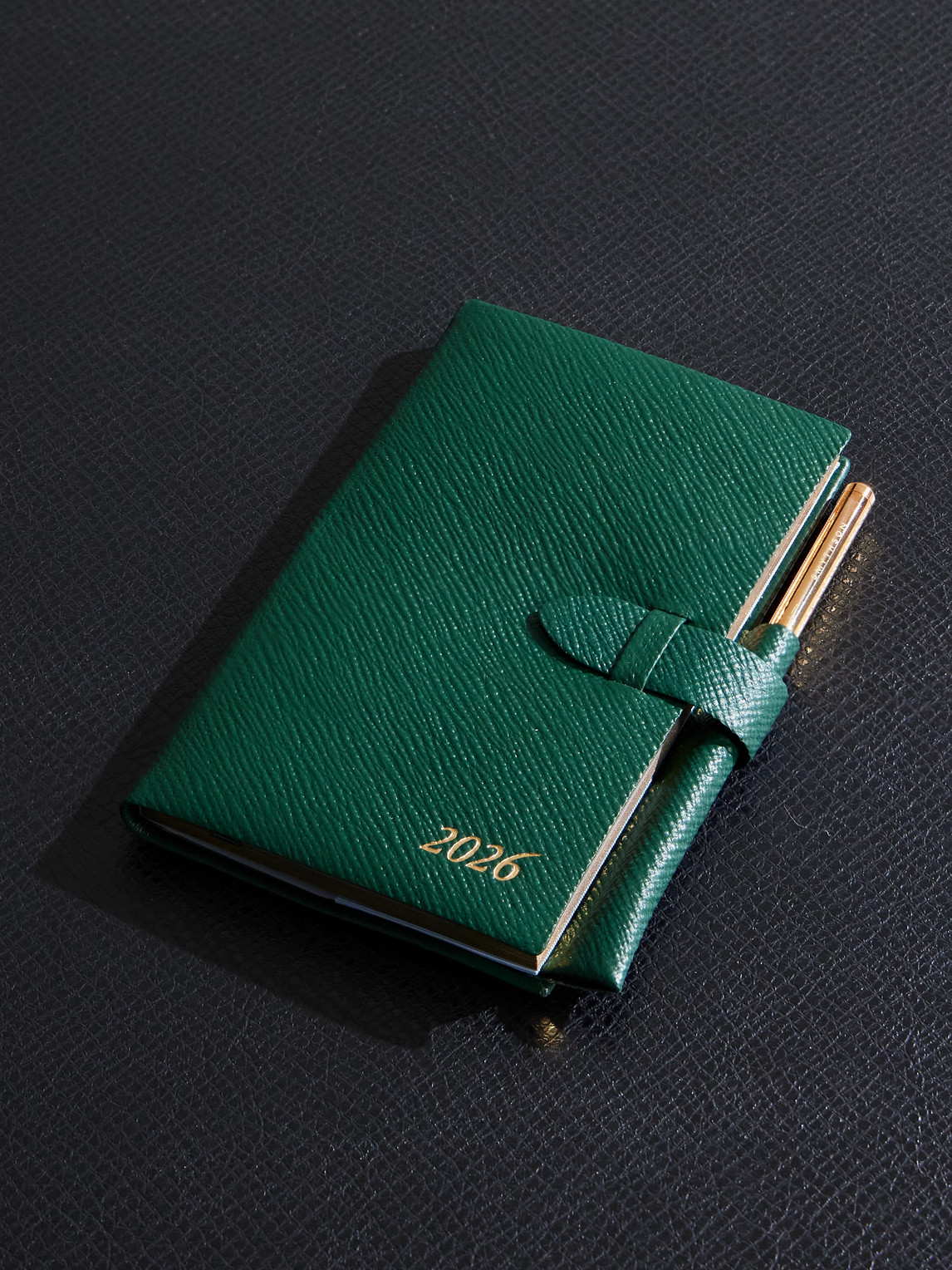 Panama Cross-Grain Leather 2026 Weekly Diary with Pencil