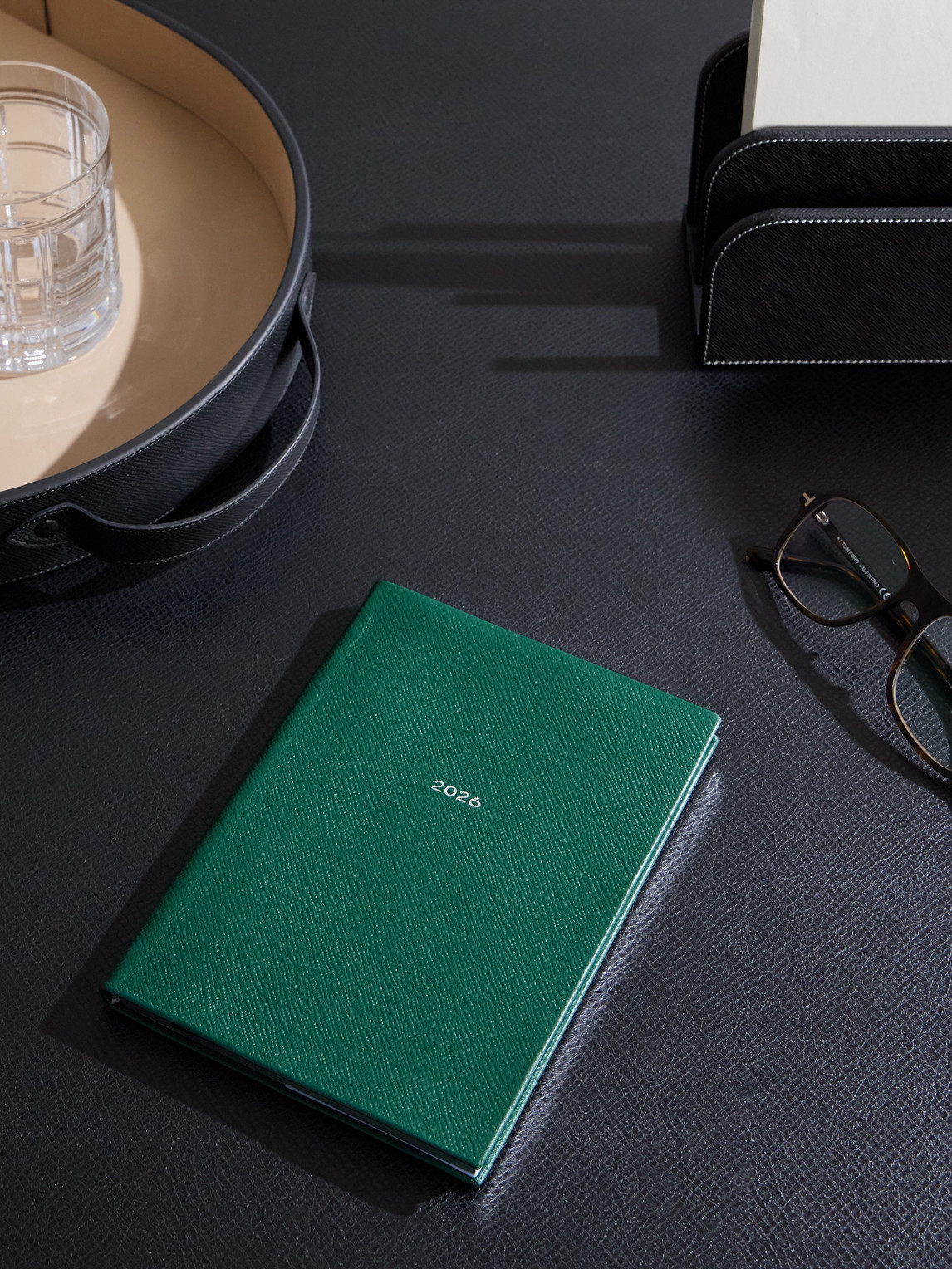 2026 Soho Panama Cross-Grain Leather Diary — 2