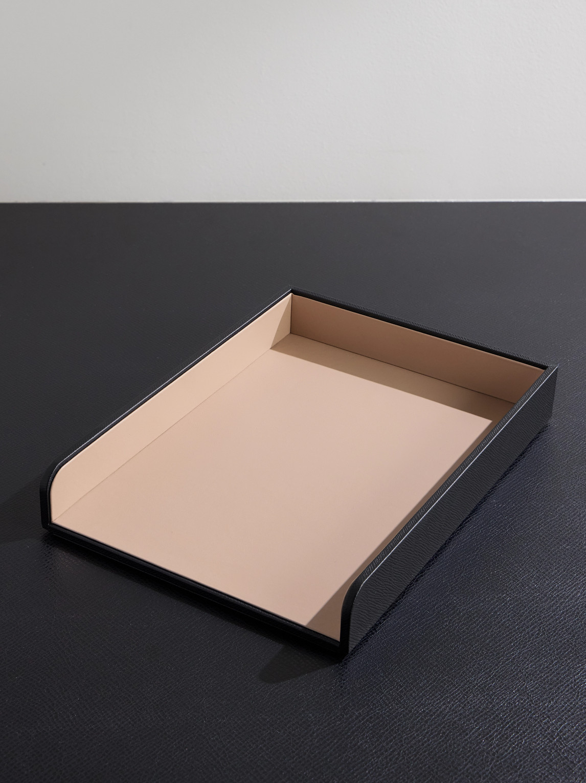 Panama Cross-Grain Leather Paper Tray