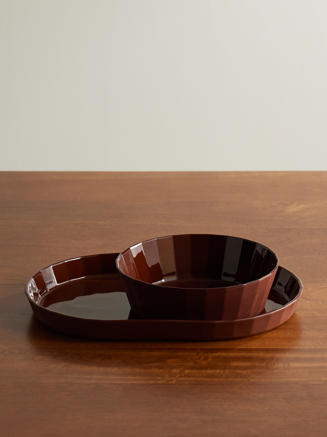 + Studio Word Fade Porcelain Serving Bowl and Platter Set