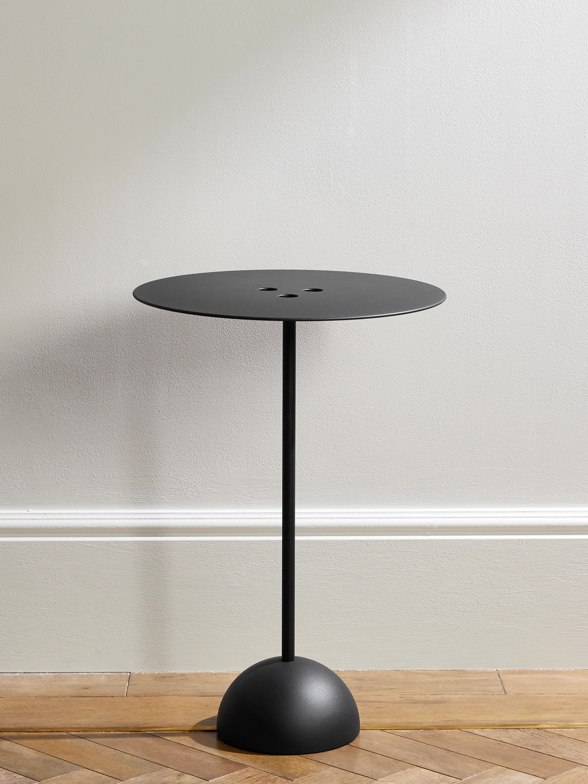 Ten-Pin Stainless Steel Side Table
