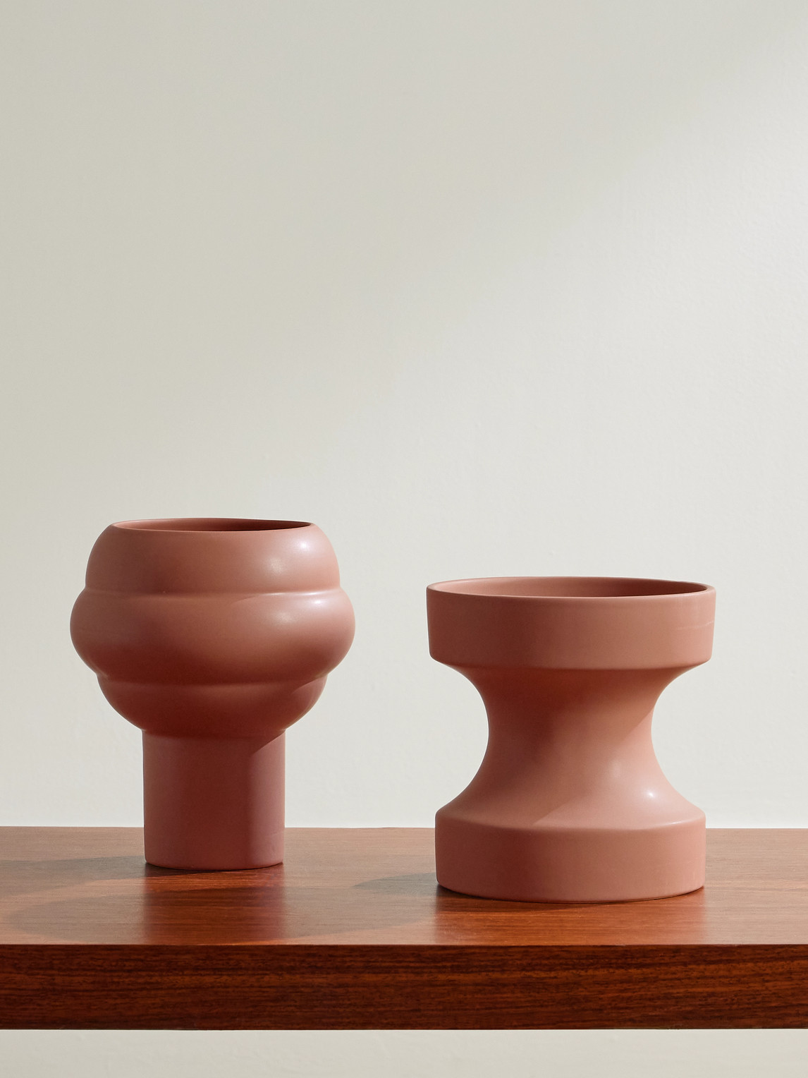 Tree and Bolt Set of Two Earthenware Vases