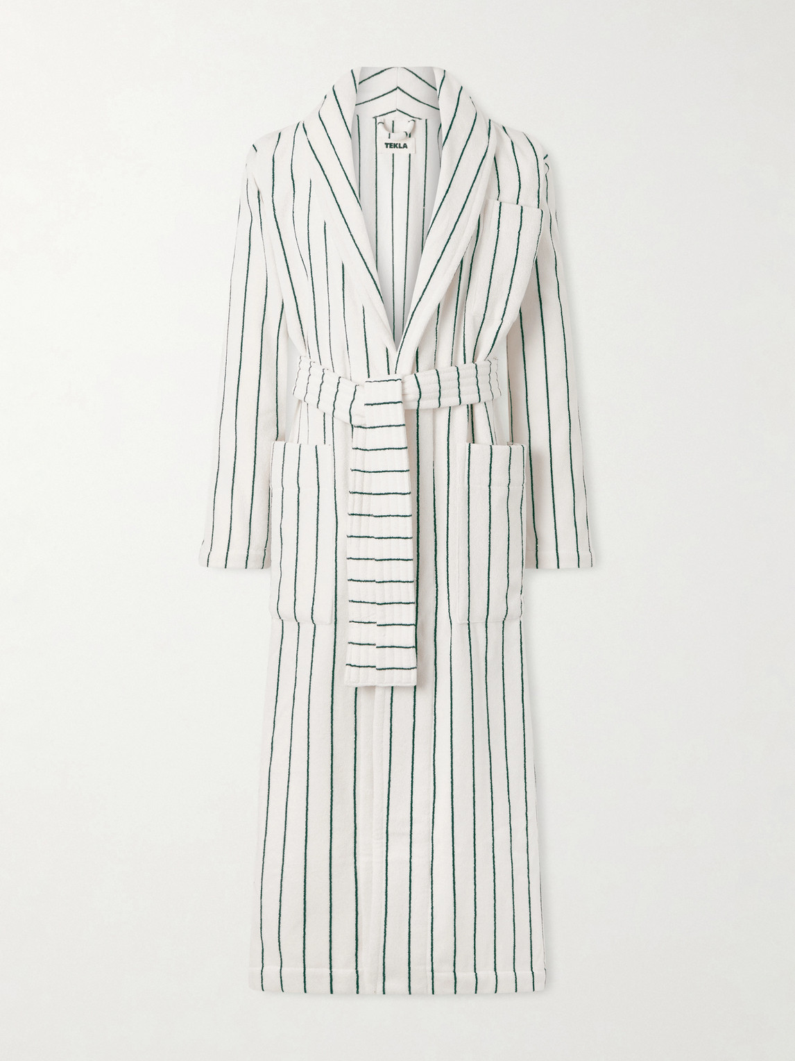 Tekla Belted Striped Organic Cotton-Terry Robeen