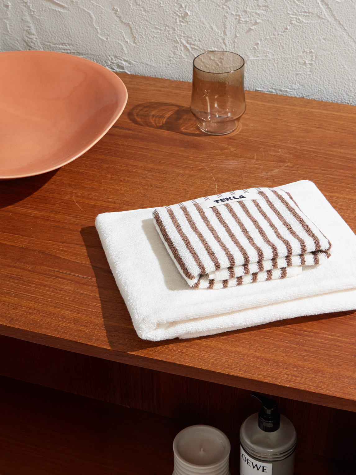 Set-of-Three Logo-Appliquéd Striped Organic Cotton-Terry Towels — 2