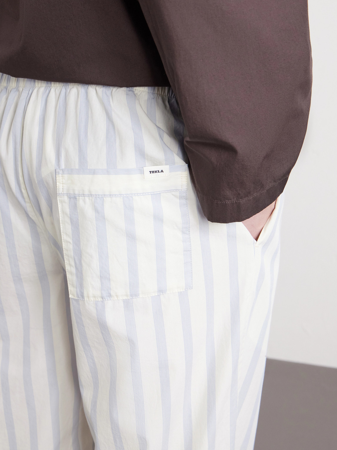 Straight-Leg Striped Organic Cotton-Poplin Pyjama Trousers