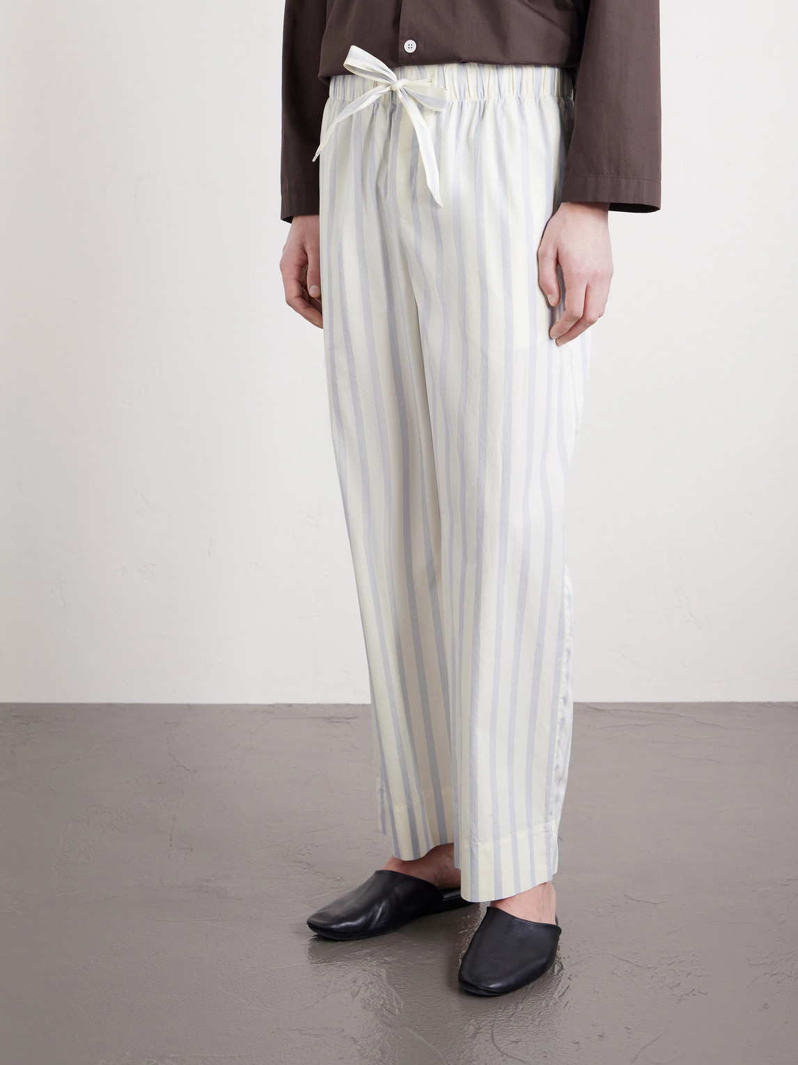 Straight-Leg Striped Organic Cotton-Poplin Pyjama Trousers
