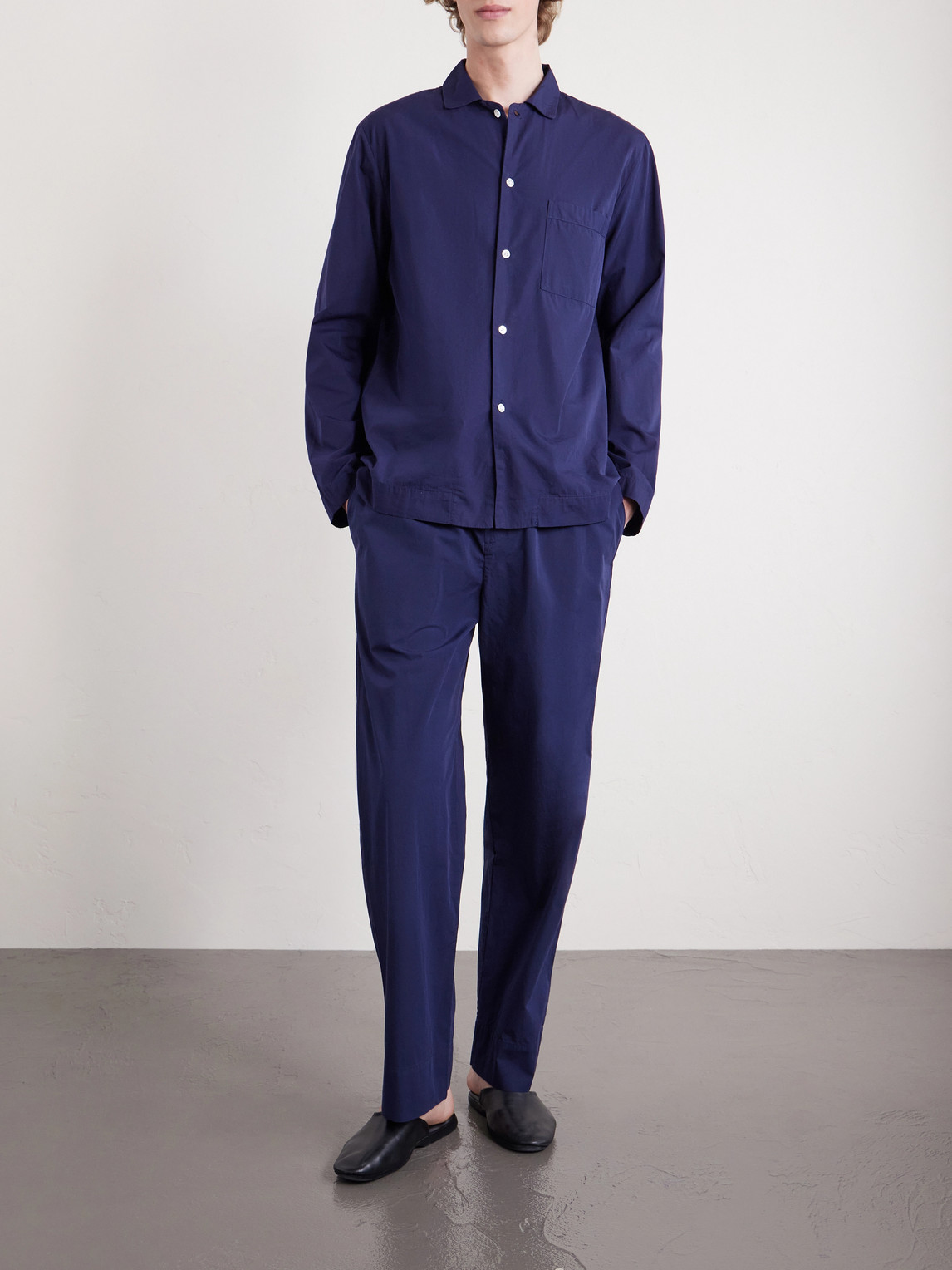 Straight-Leg Organic Cotton-Poplin Pyjama Trousers