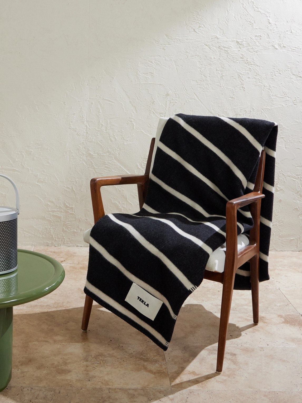 Logo-Appliquéd Striped Wool Blanket — 2
