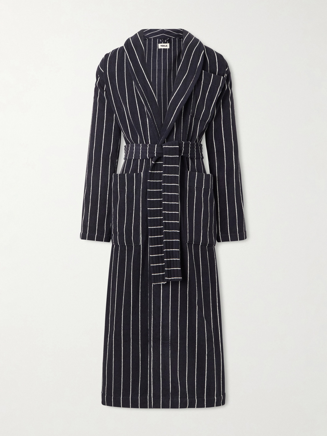 Tekla Belted Striped Organic Cotton-Terry Robeen
