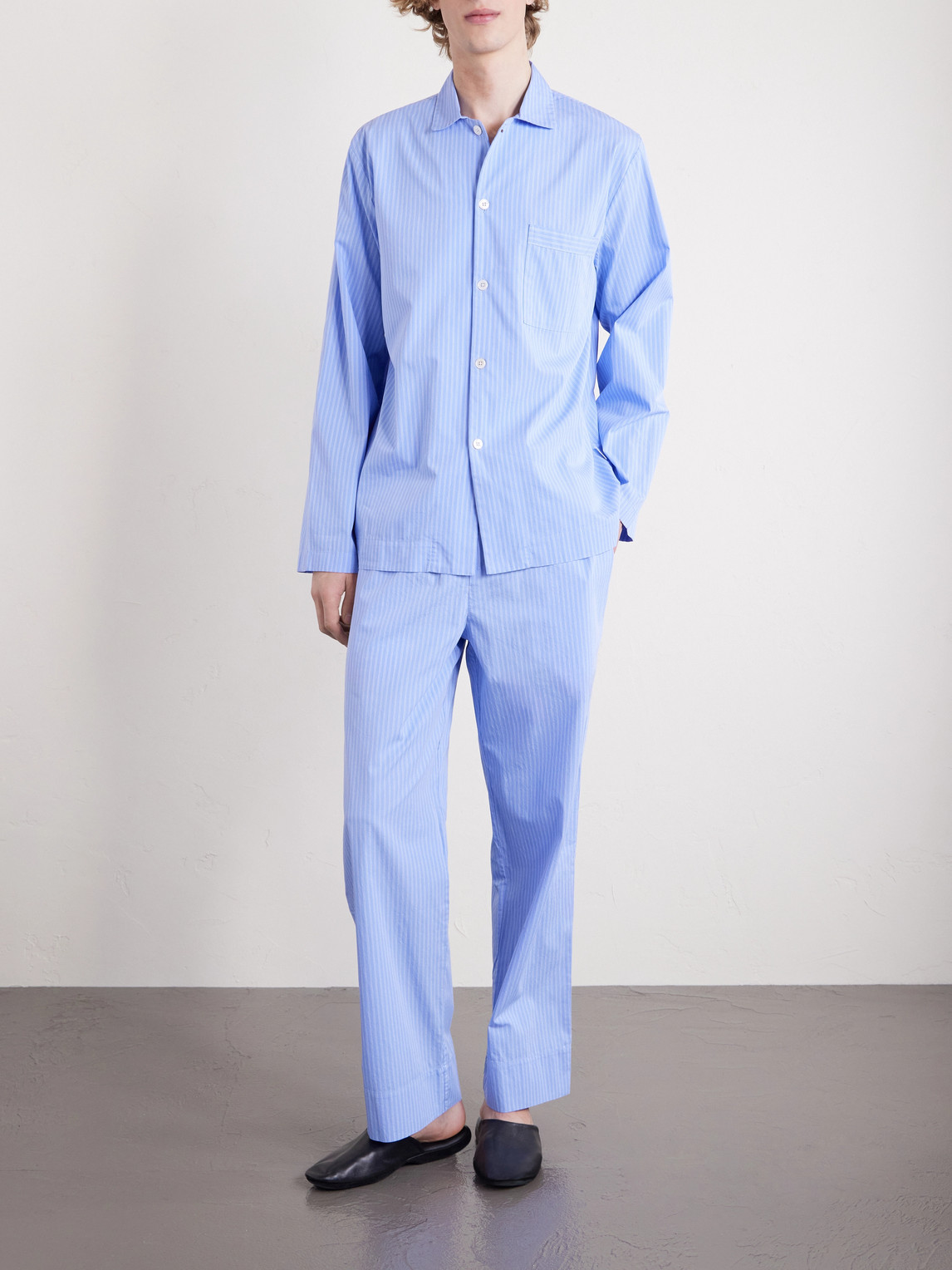 Striped Organic Cotton-Poplin Pyjama Trousers