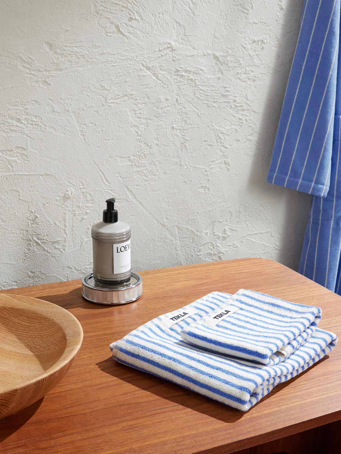 Set of Three Logo-Appliquéd Striped Organic Cotton-Terry Towels — 2