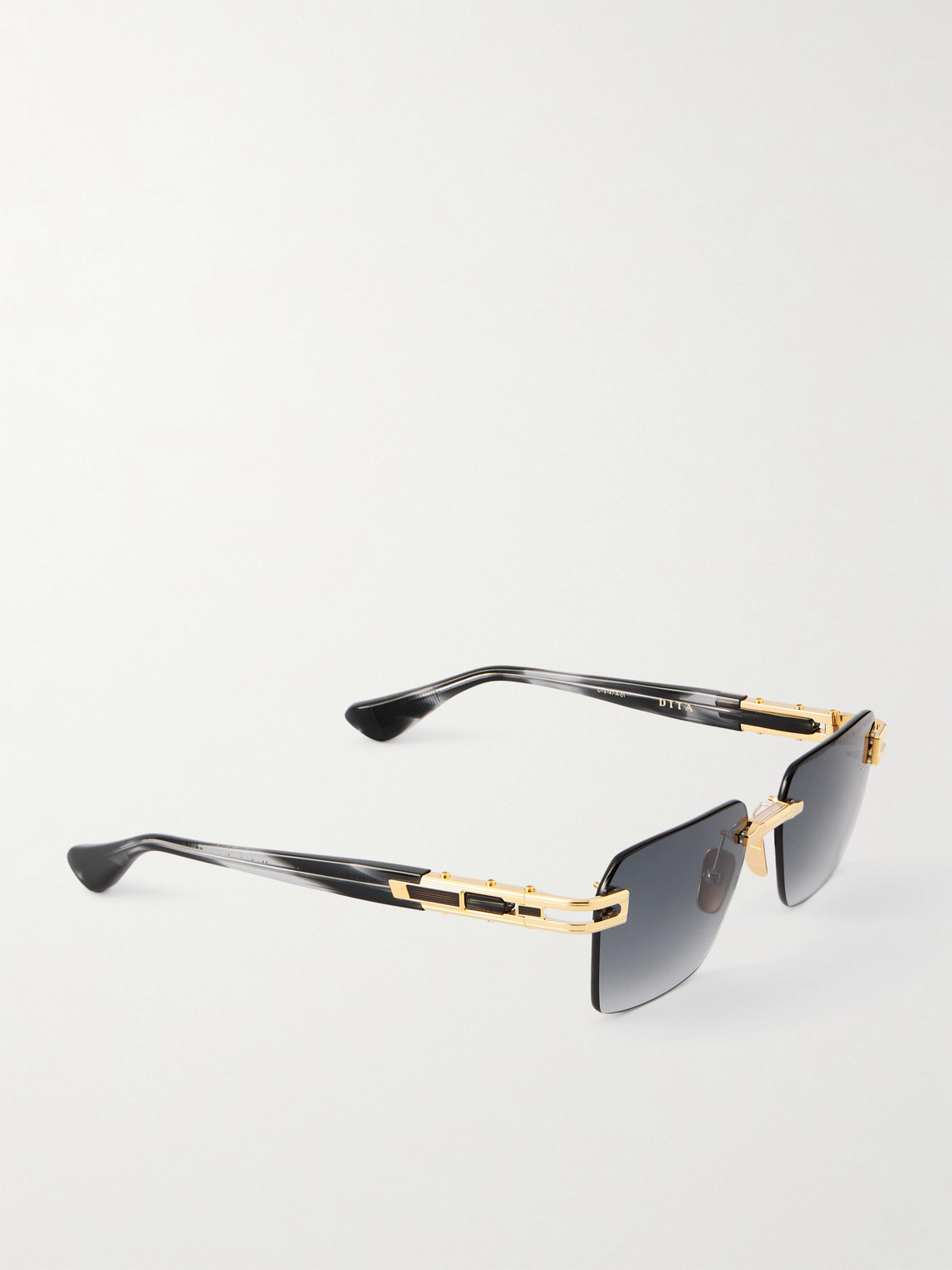 Dita Meta-evo One Square-frame Gold-tone And Acetate Sunglasses In Black