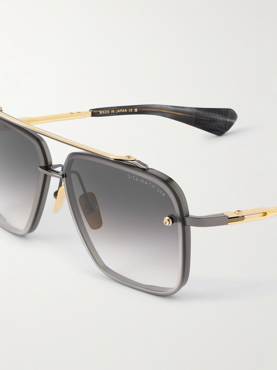 Dita Mach-six Aviator-style Gold-tone And Rhodium Sunglasses In Gold