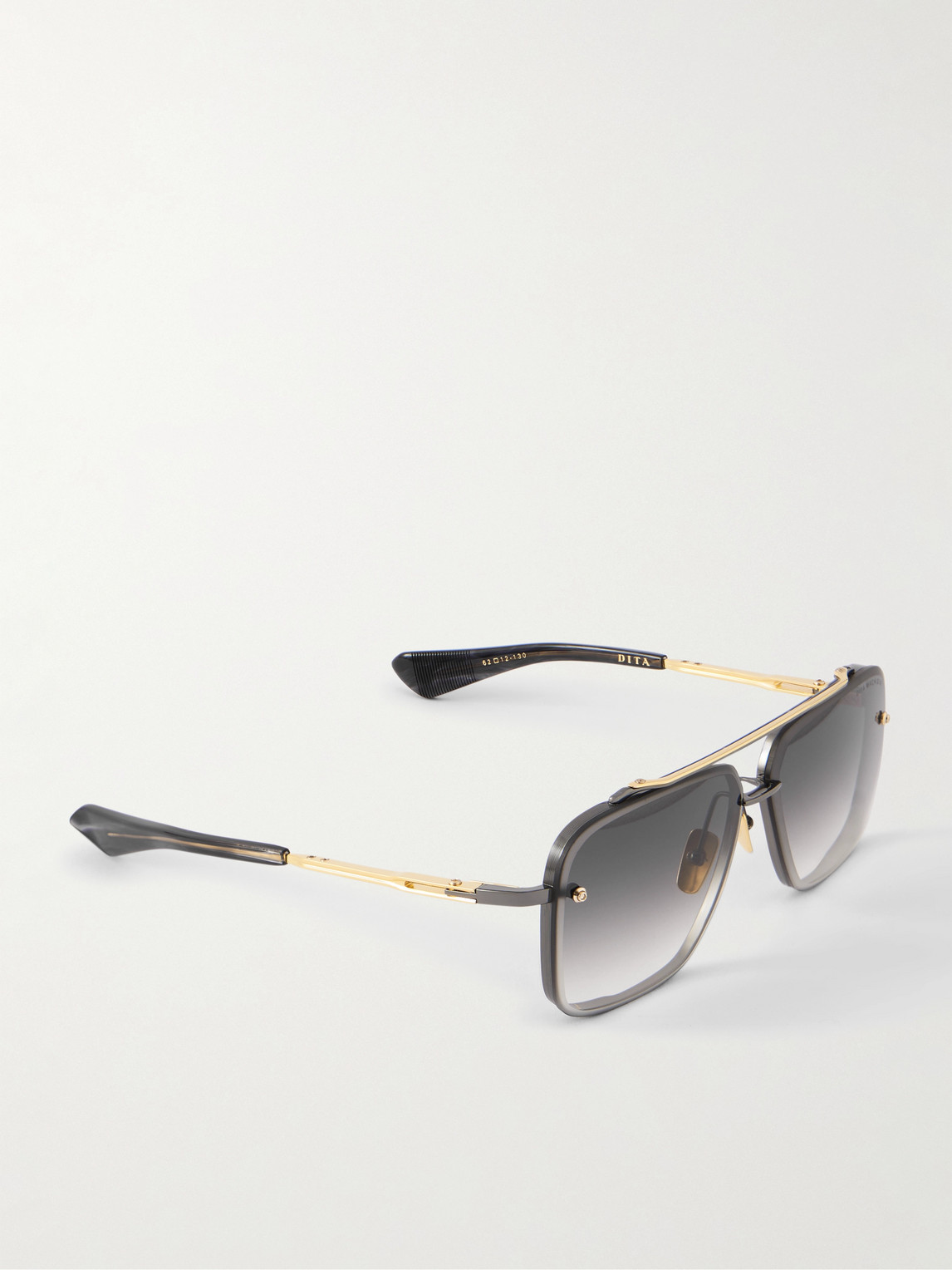 Dita Mach-six Aviator-style Gold-tone And Rhodium Sunglasses In Gold