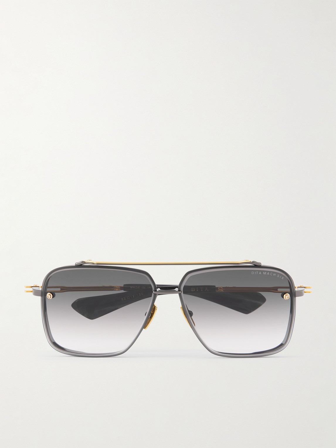 Dita Mach-six Aviator-style Gold-tone And Rhodium Sunglasses