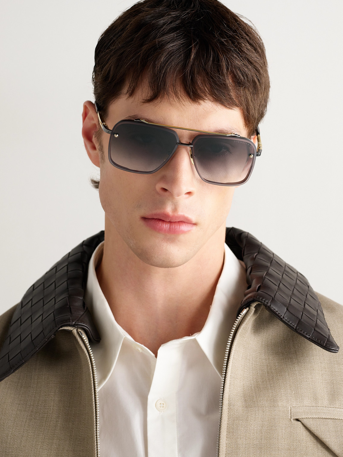 Mach-Six Aviator-Style Gold-Tone and Rhodium Sunglasses — 2