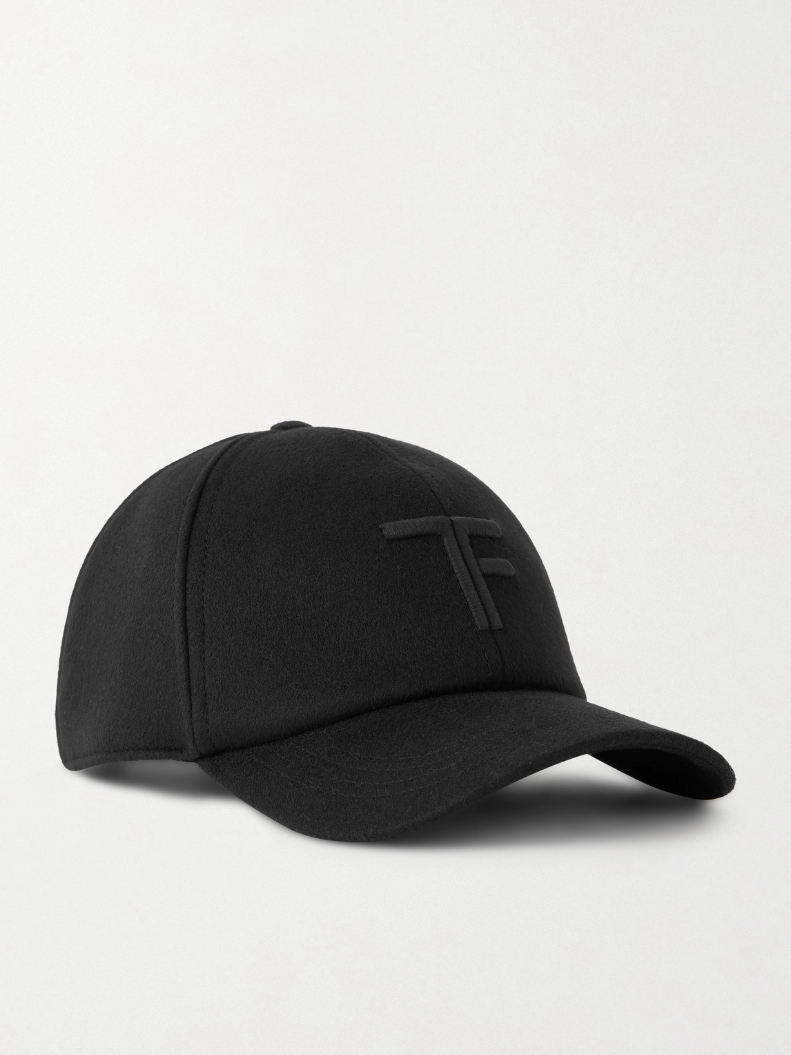 Tom Ford Leather-trimmed Logo-Embroidered Cashmere Baseball Capen
