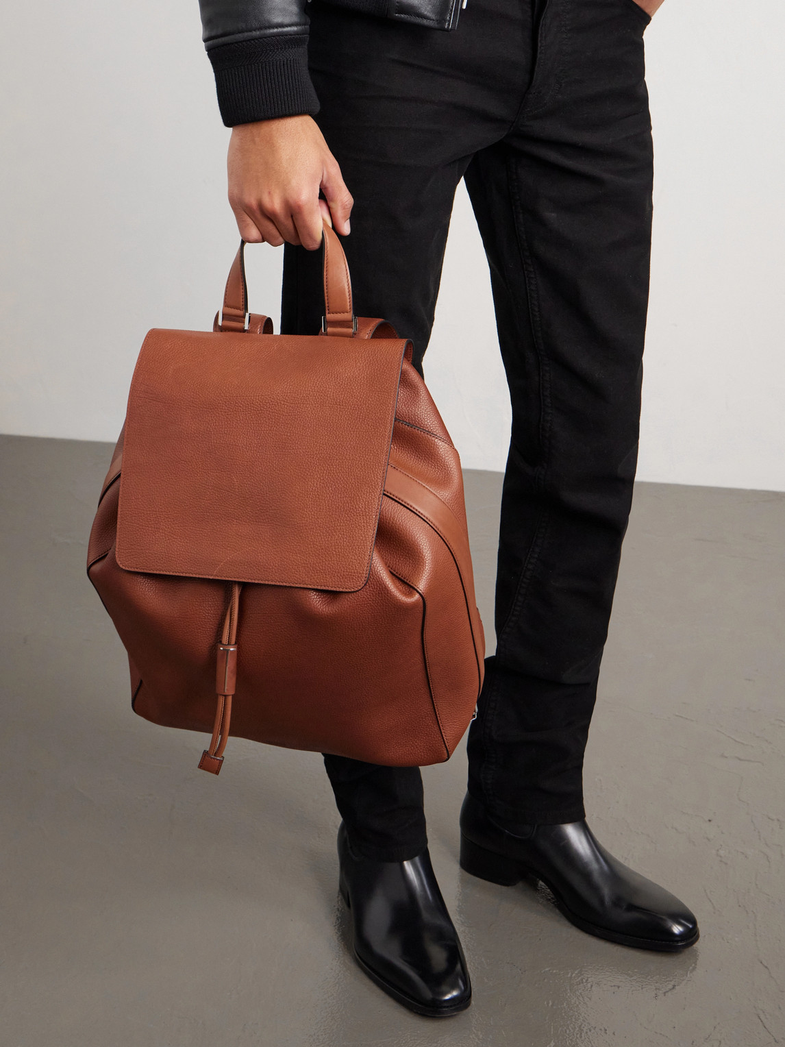 Tom Ford Leather Backpack In Brown