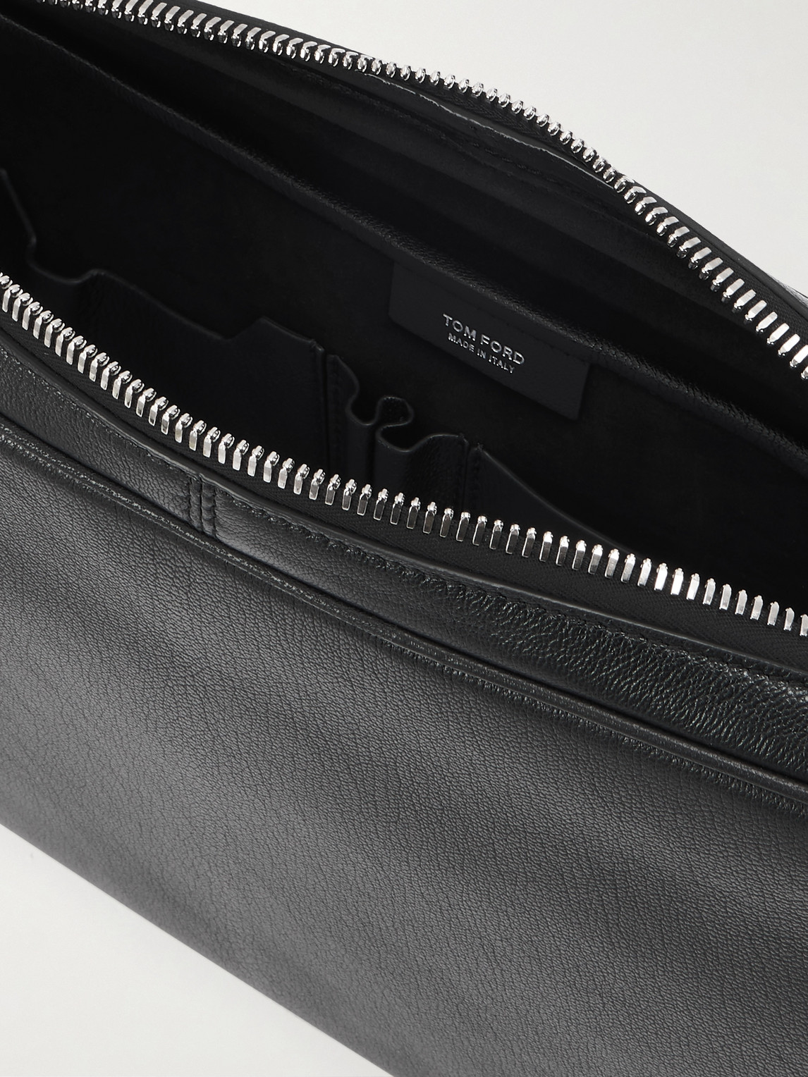 Tom Ford Full-grain Leather Pouch In Black