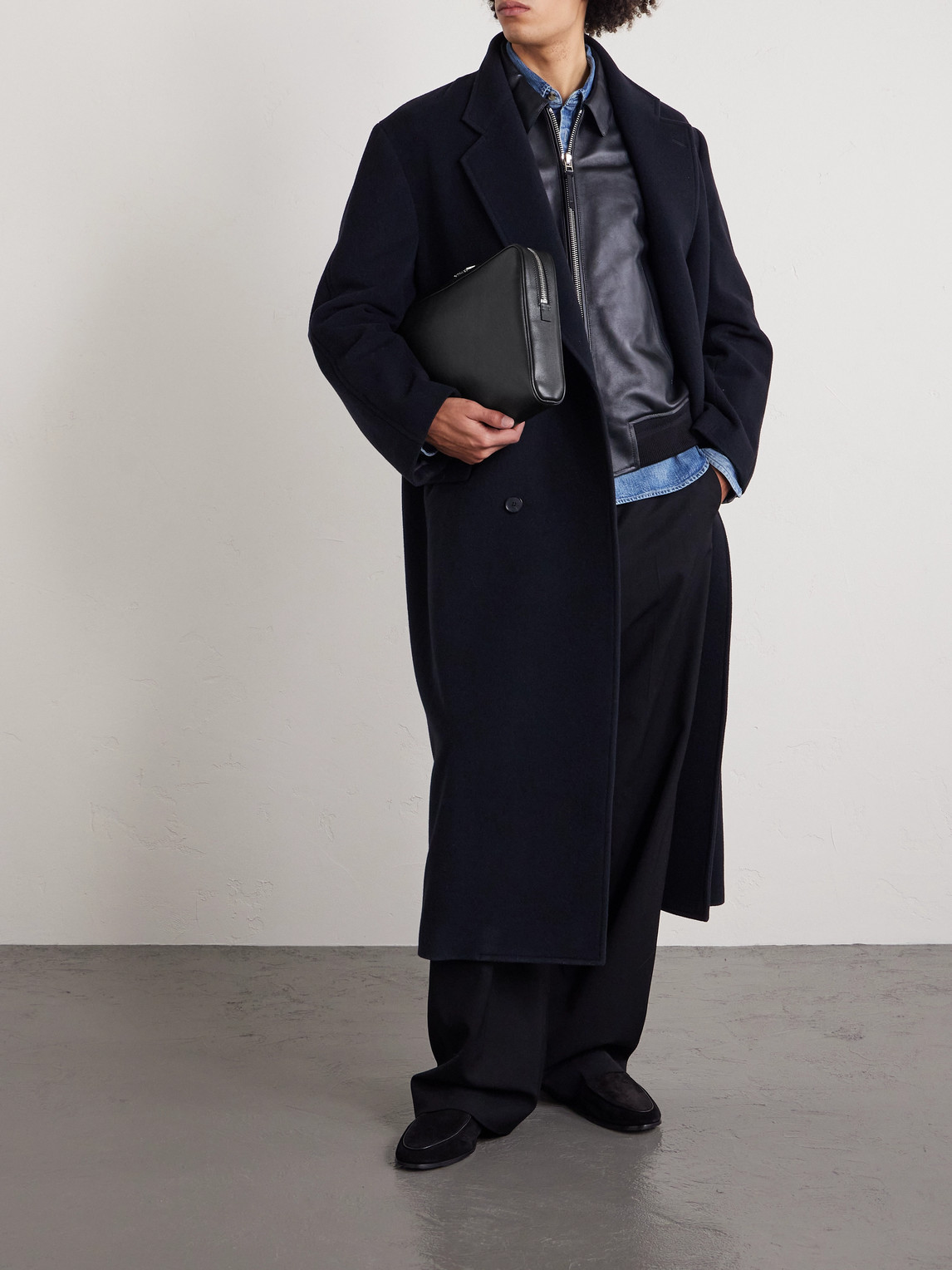 Tom Ford Full-grain Leather Pouch In Black