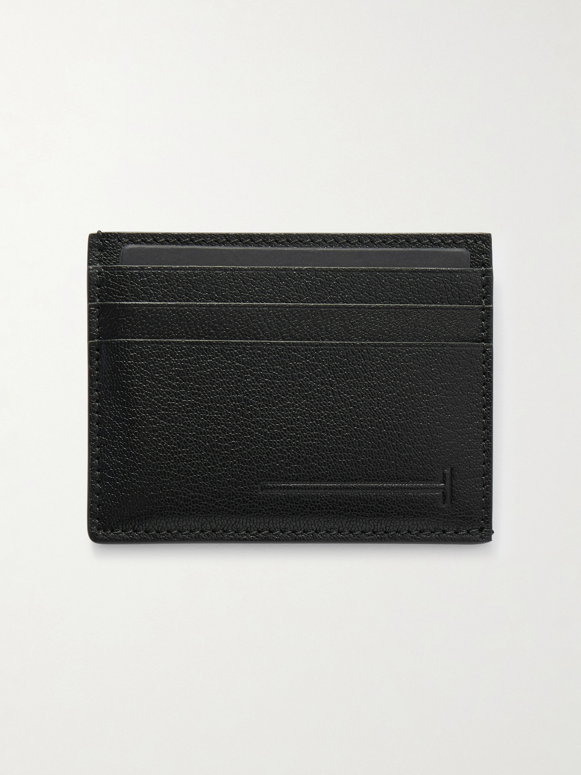 Tom Ford Pebble-grain Leather Cardholder In Black