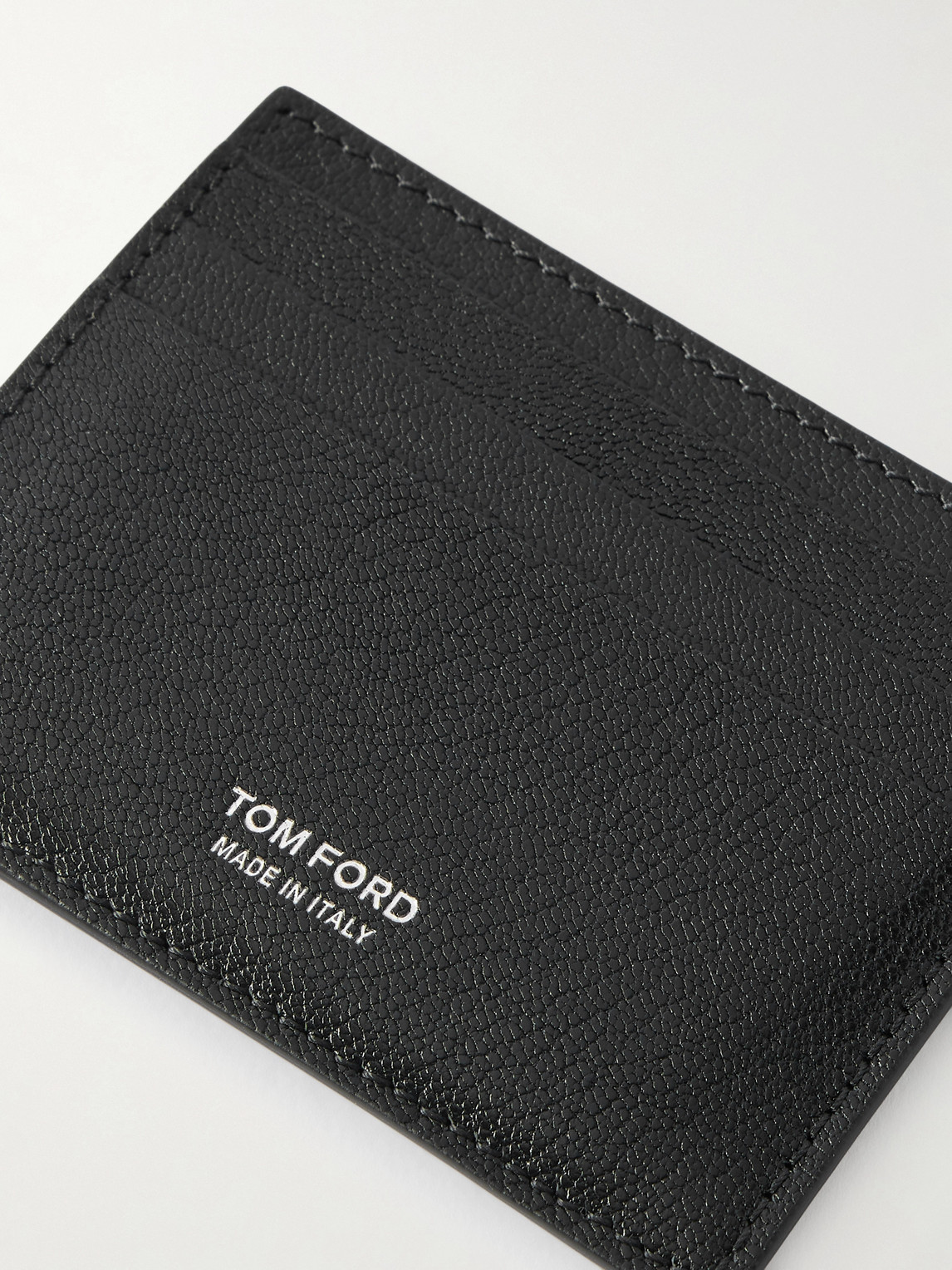 Tom Ford Pebble-grain Leather Cardholder In Black