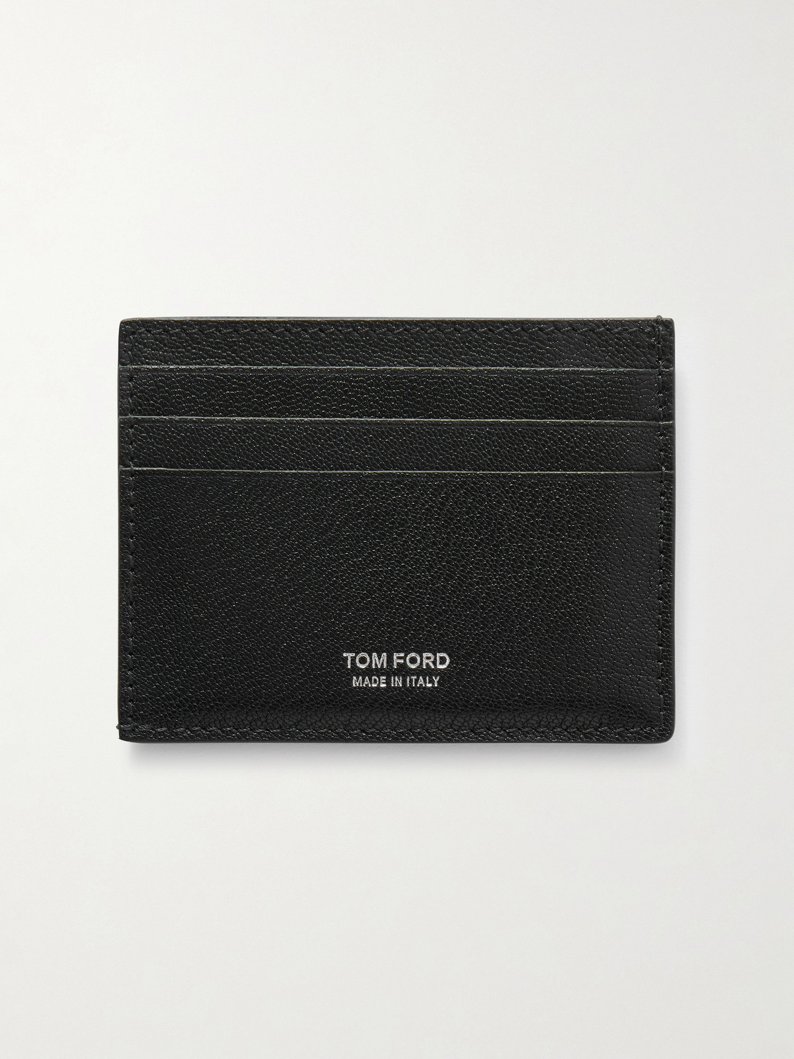 Tom Ford Pebble-grain Leather Cardholder In Black