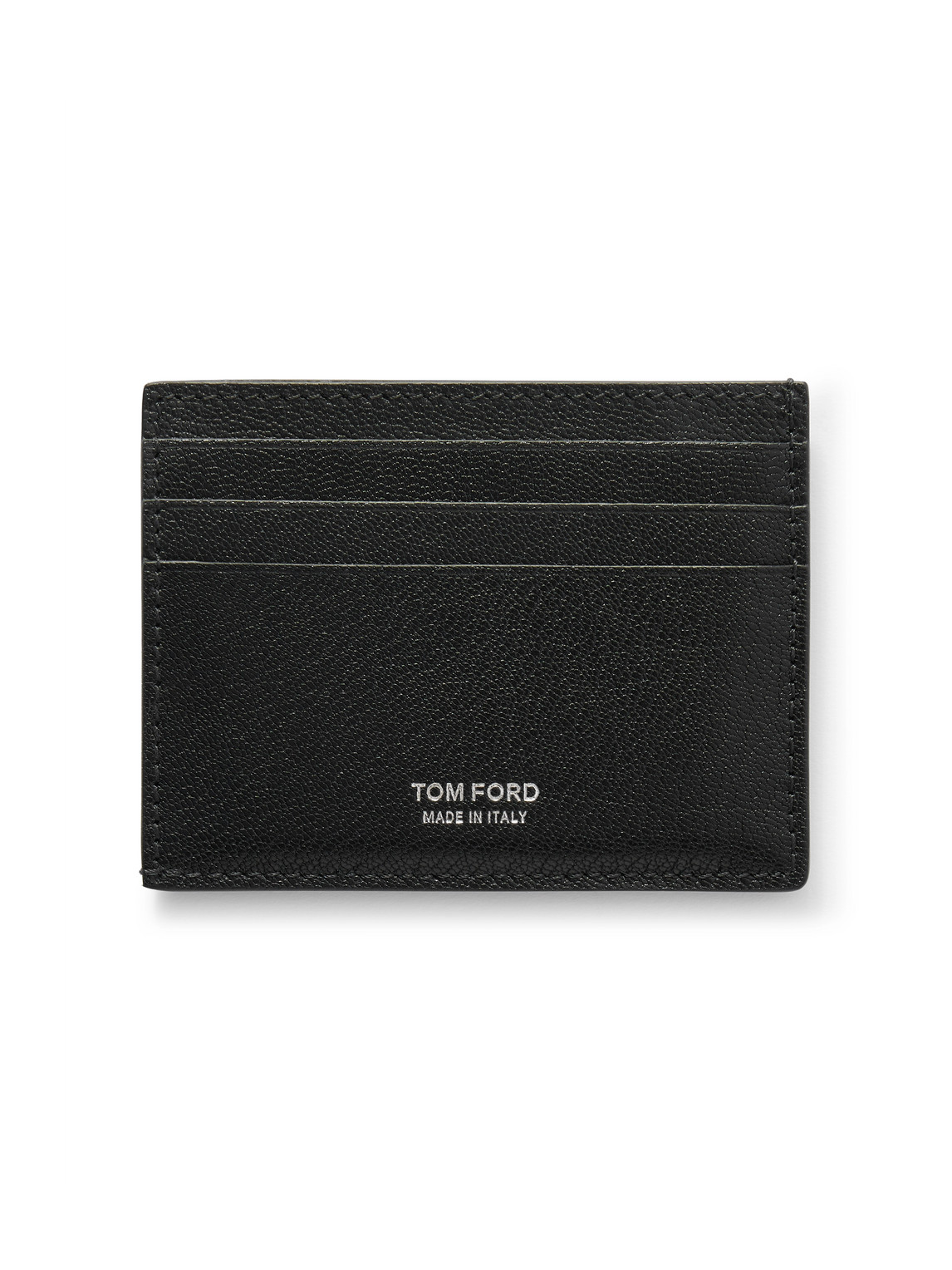 Tom Ford Pebble-grain Leather Cardholder In Black