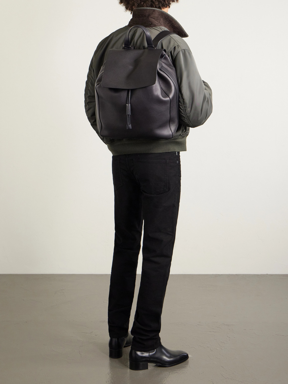 Tom Ford Leather Backpack In Black