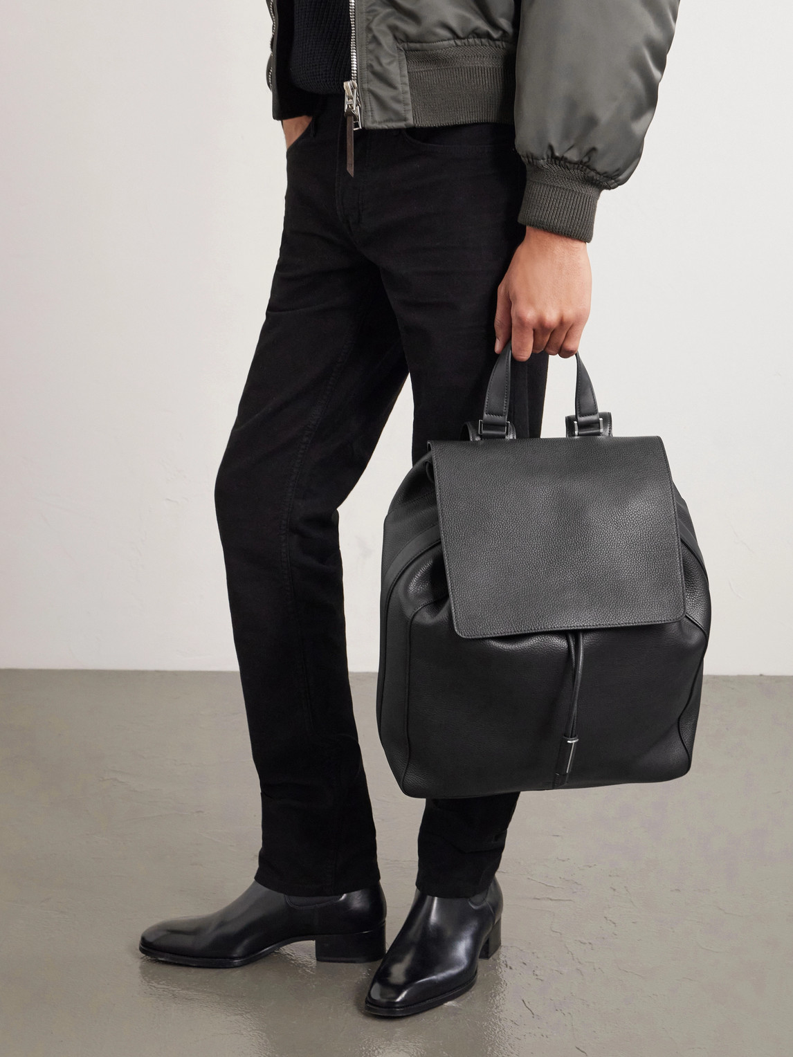 Tom Ford Leather Backpack In Black