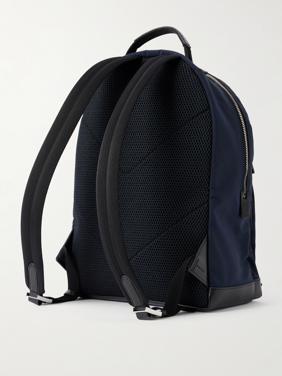 Tom Ford Leather-trimmed Nylon Backpack In Blue