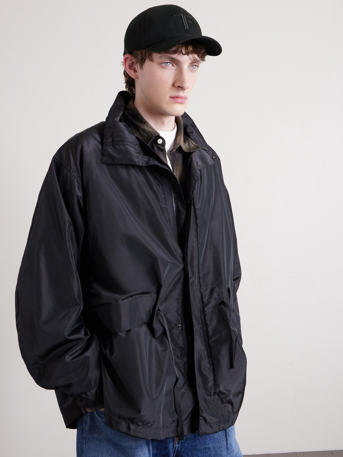 Tom Ford Leather-trimmed Logo-embroidered Cotton-twill Baseball Cap In Black